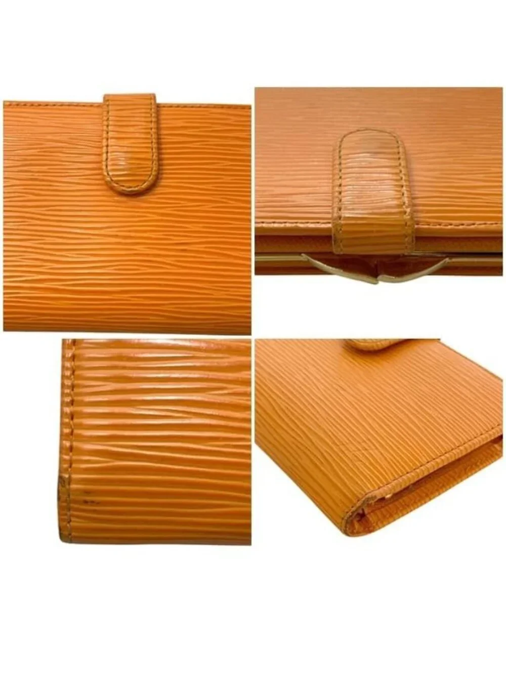 Louis Vuitton Bifold Wallet Portomonevier Viennois Orange Mandarin Epi Kiss
